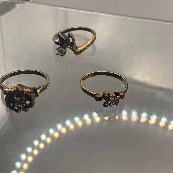 3ct Vintage Electro Plated Cubic Zirconia Women Size 7 Rings - Picture 1 of 3